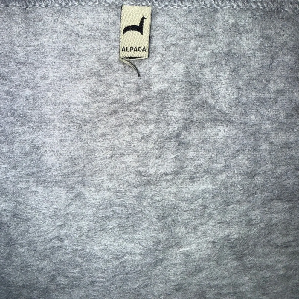 Alpaca Wool Scarf Heather Gray Fringe‎ Trim Winter Neck Wear Unisex